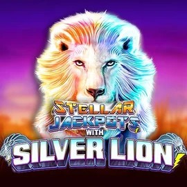 Stellar Jackpots with Silver Lion online game logo by Lightning Box Game on casinovaa.it